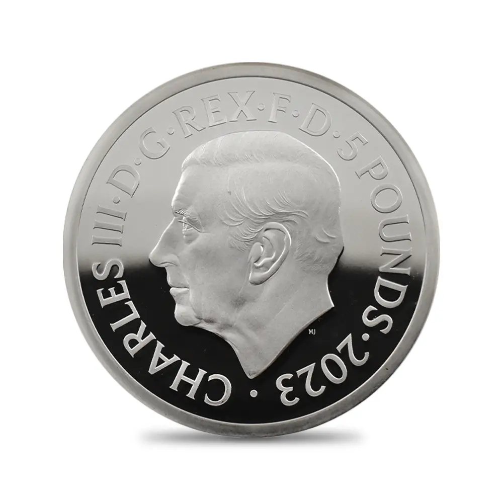 モダンコイン3：6559 2023 チャールズ3世 ペティションクラウン 5ポンド2オンス 銀貨2枚セット ファーストリリース NGC PF69・70UC 箱付き