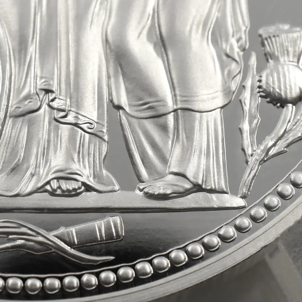 モダンコイン10：6563 オルダニー島 2020 エリザベス2世 スリーグレーセス 5ポンド2オンス 銀貨 ファーストストライク PCGS PR70DC 箱付き