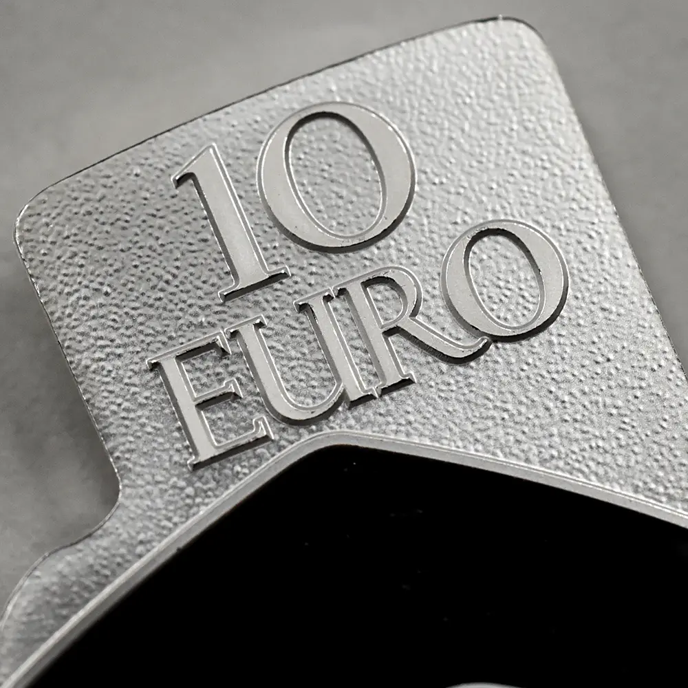 モダンコイン10：6507 フランス 2025 フランスの卓越 ランコム 10ユーロリップスティック型プルーフ銀貨 未鑑定 箱付き