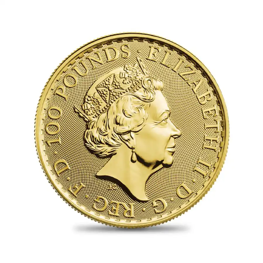 地金型3：2468 イギリス 2023 エリザベス2世 ブリタニア 100ポンド 1オンス 地金型金貨 【1枚】 (コインケース付き)