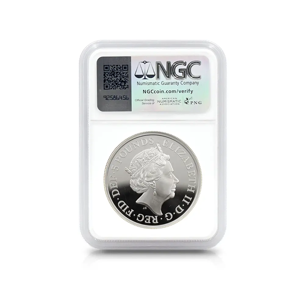 モダンコイン5：6571 2019 エリザベス2世 ウナ＆ライオン 5ポンド2オンス銀貨 NGC PF68UC