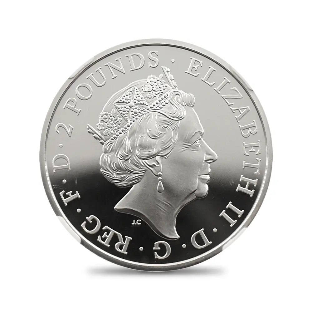 モダンコイン3：6569 2021 エリザベス2世 クイーンズビースト コンプリーター 英国王室の十大守護獣 2ポンド1オンス銀貨 NGC PF70UC