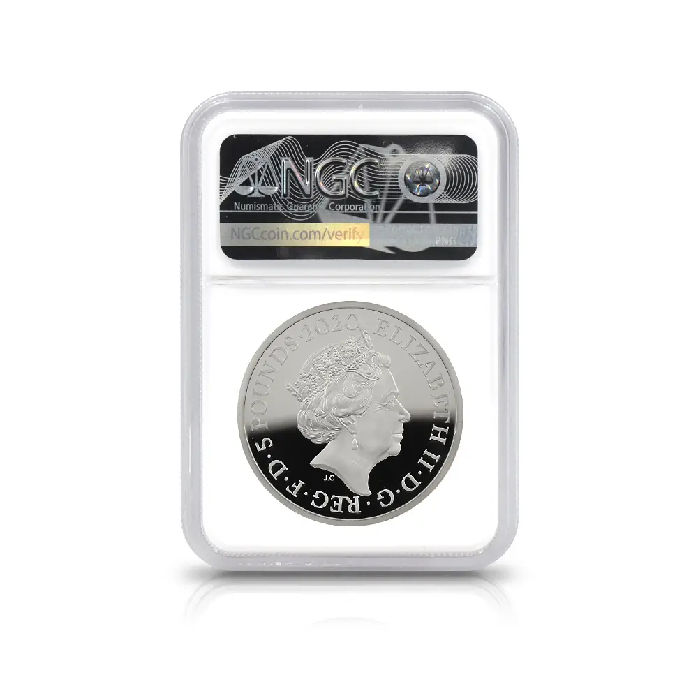モダンコイン5：6565 2020 エリザベス2世 スリーグレーセス 5ポンド2オンス銀貨 ファーストリリース NGC PF70UC