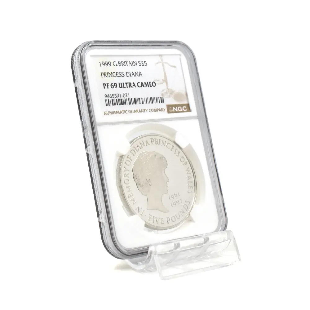 モダンコイン6：6566 1999 エリザベス2世 ダイアナ妃追悼記念 5ポンド銀貨 NGC PF69UC