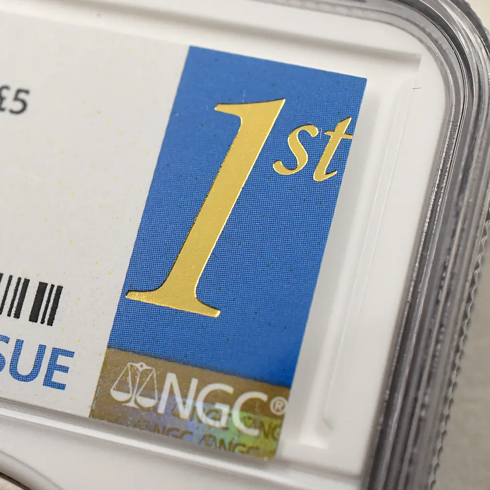 モダンコイン17：6573 2021 エリザベス2世 ゴチッククラウン 5ポンド2オンス銀貨 2枚セット 発行即日鑑定品 NGC PF70UC 箱付き (ポートレートのみ)
