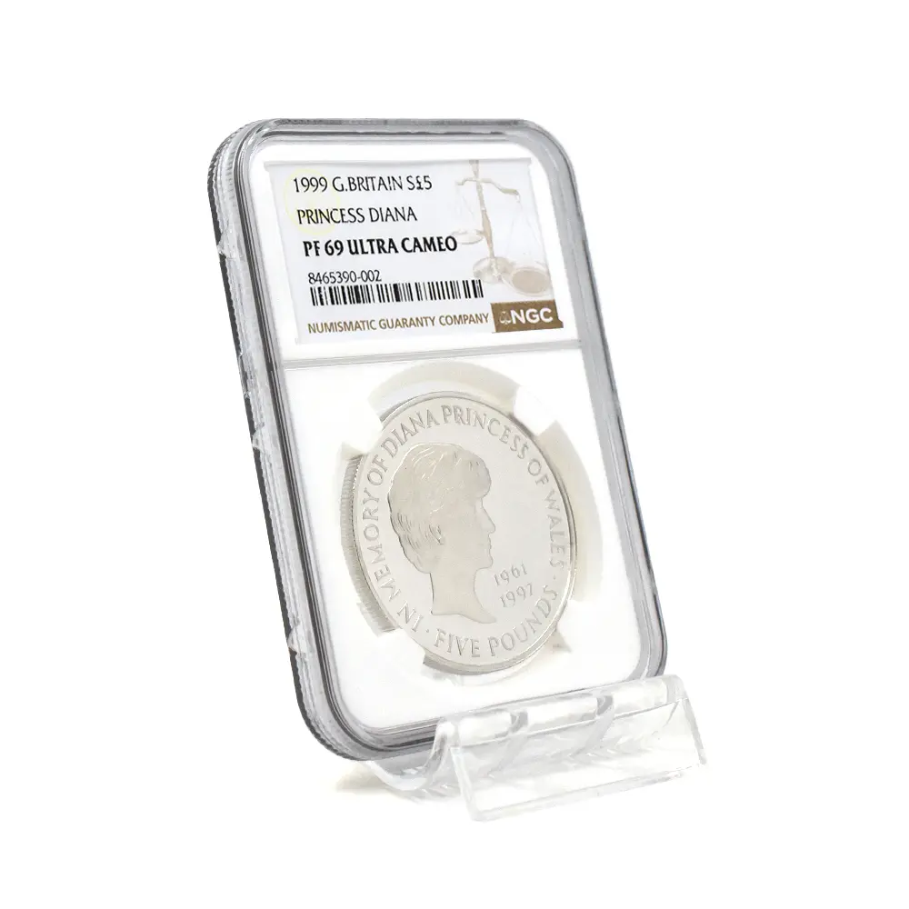 モダンコイン6：6567 1999 エリザベス2世 ダイアナ妃追悼記念 5ポンド銀貨 NGC PF69UC