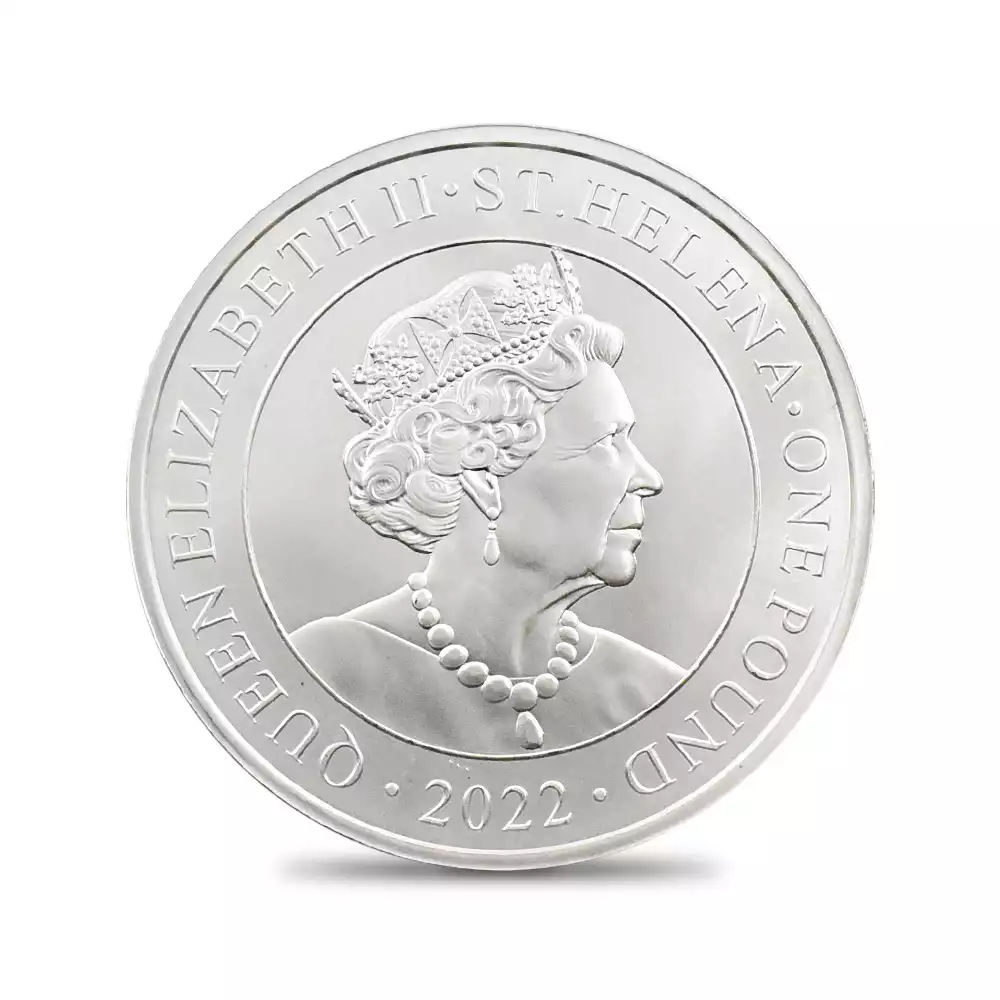 モダンコイン3：2480 セントヘレナ 2022 現代貿易貨幣シリーズ第2弾 イギリス 1ポンド 1オンス 銀貨【1枚】 (コインケース付き)