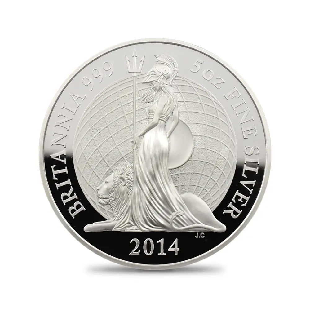 モダンコイン2：6577 2014 エリザベス2世 ブリタニア ハイレリーフ 10ポンド5オンス銀貨 ファースト750ストラック NGC PF70UC 箱付き