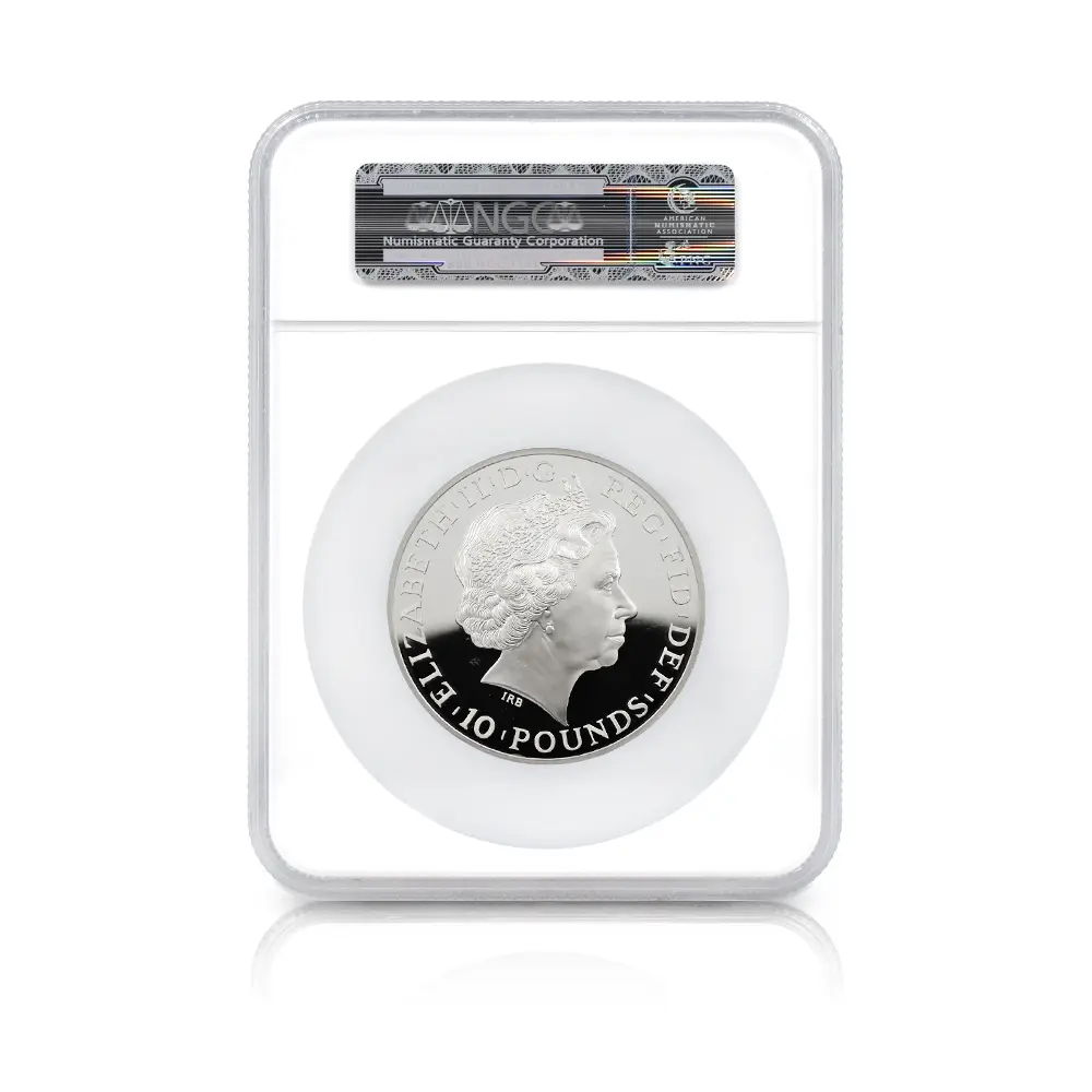 モダンコイン5：6577 2014 エリザベス2世 ブリタニア ハイレリーフ 10ポンド5オンス銀貨 ファースト750ストラック NGC PF70UC 箱付き