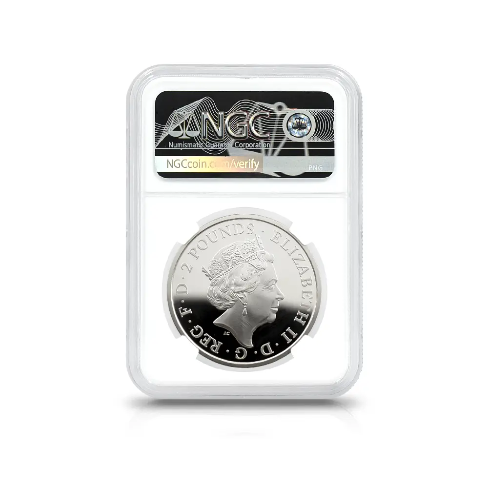 モダンコイン5：6574 2021 エリザベス2世 クイーンズビースト コンプリーター 英国王室の十大守護獣 2ポンド1オンス銀貨 NGC PF70UC