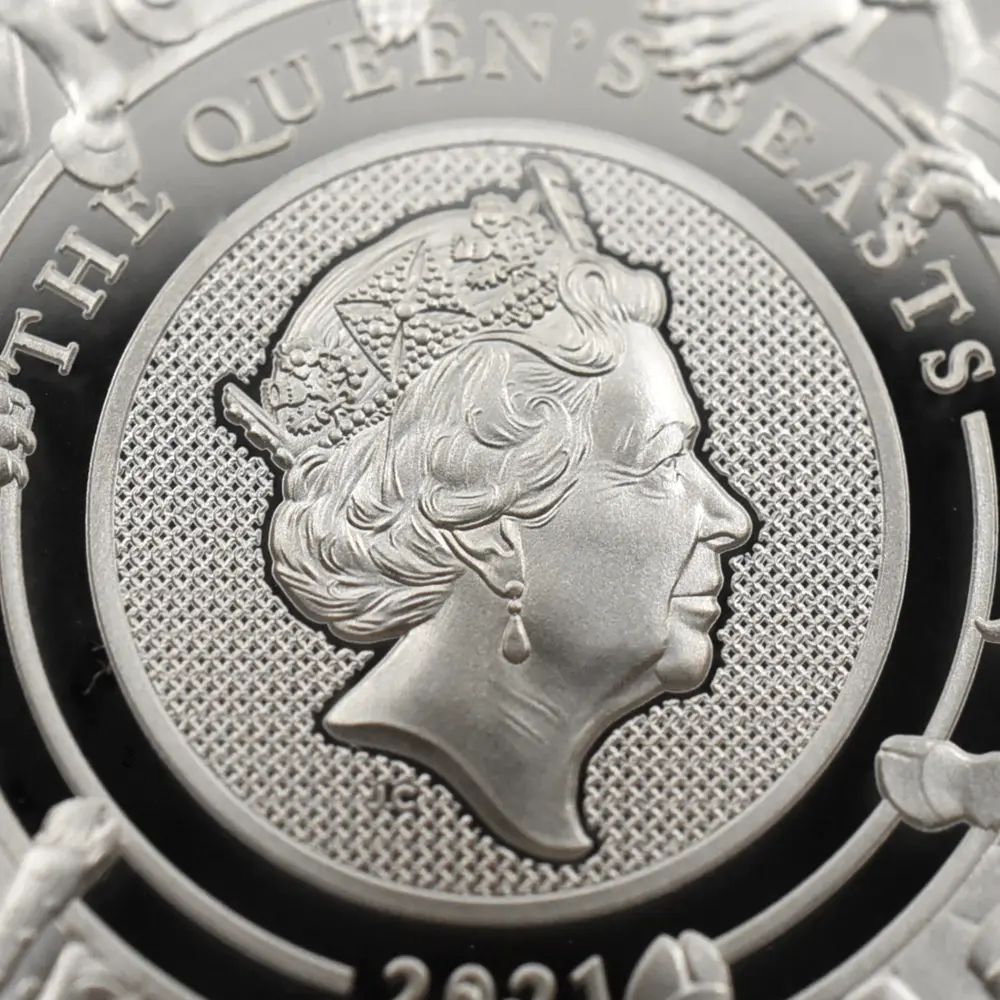 モダンコイン7：6574 2021 エリザベス2世 クイーンズビースト コンプリーター 英国王室の十大守護獣 2ポンド1オンス銀貨 NGC PF70UC