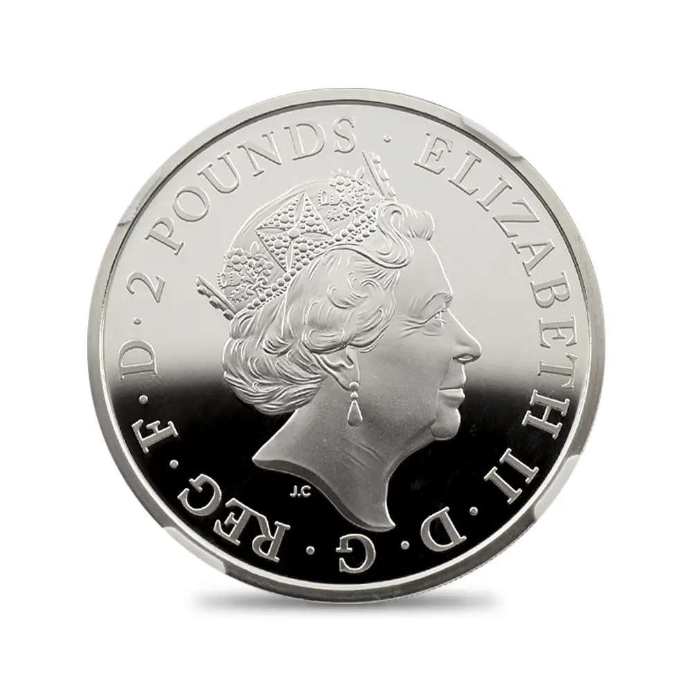 モダンコイン3：6575 2021 エリザベス2世 クイーンズビースト コンプリーター 英国王室の十大守護獣 2ポンド1オンス銀貨 NGC PF69UC