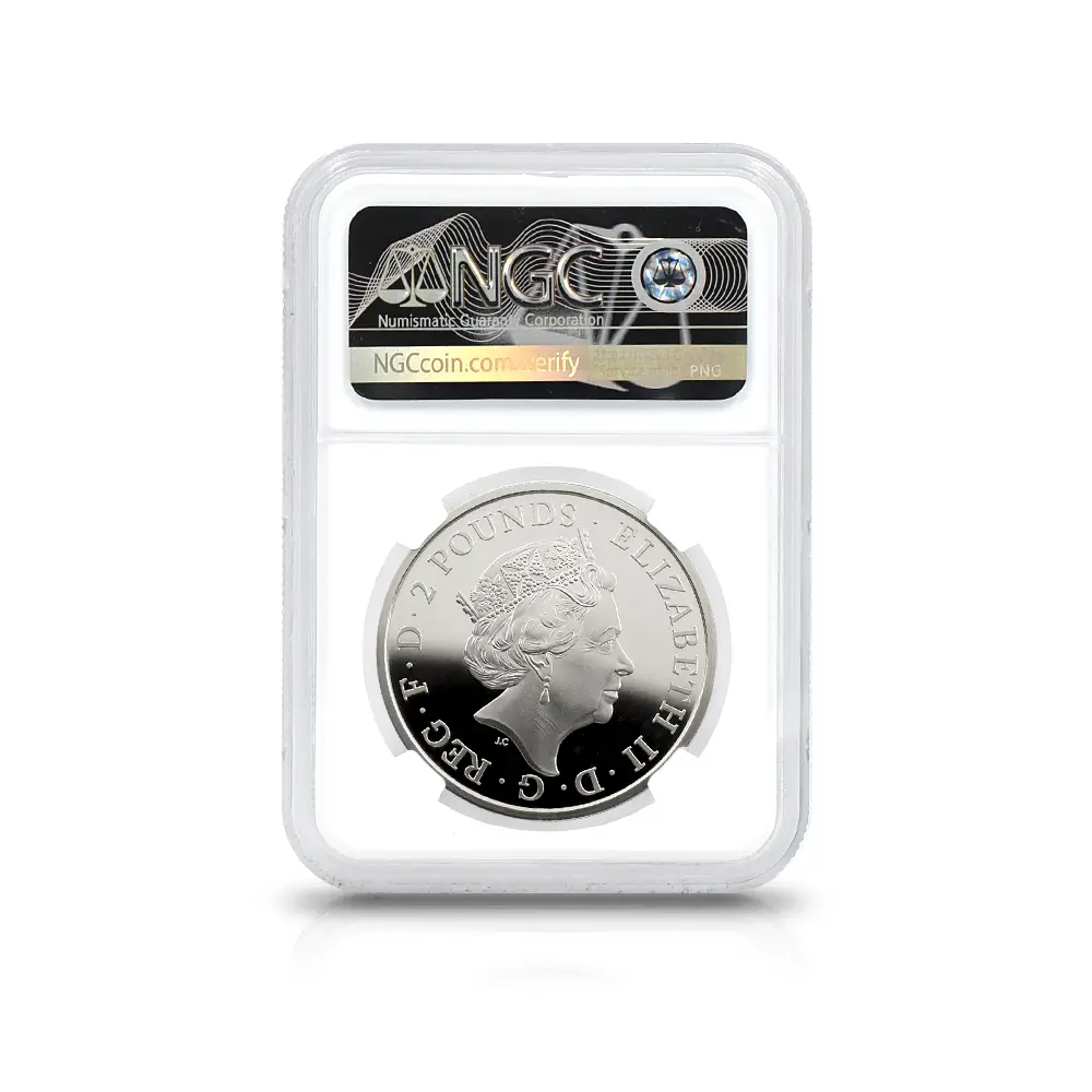 モダンコイン5：6575 2021 エリザベス2世 クイーンズビースト コンプリーター 英国王室の十大守護獣 2ポンド1オンス銀貨 NGC PF69UC