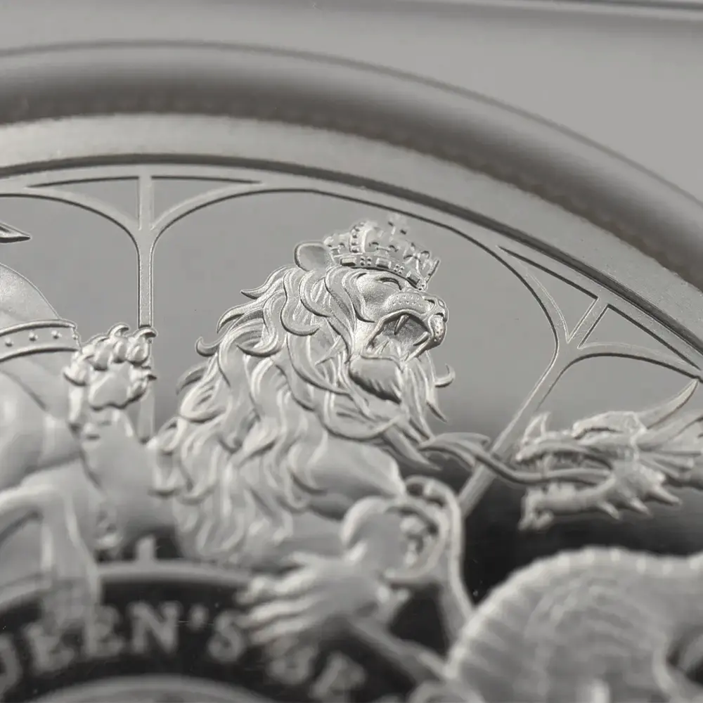 モダンコイン6：6576 2021 エリザベス2世 クイーンズビースト コンプリーター 英国王室の十大守護獣 5ポンド2オンス銀貨 NGC PF70UC