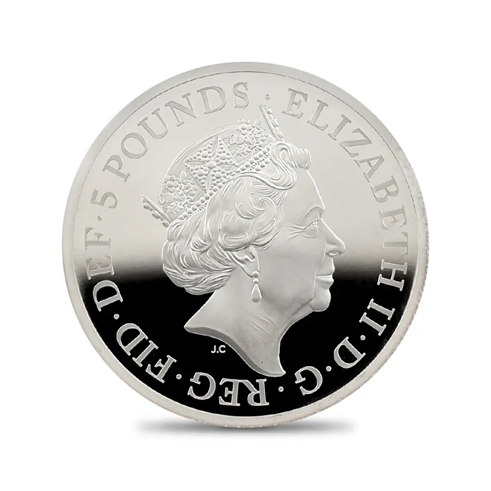 モダンコイン3：6576 2021 エリザベス2世 クイーンズビースト コンプリーター 英国王室の十大守護獣 5ポンド2オンス銀貨 NGC PF70UC