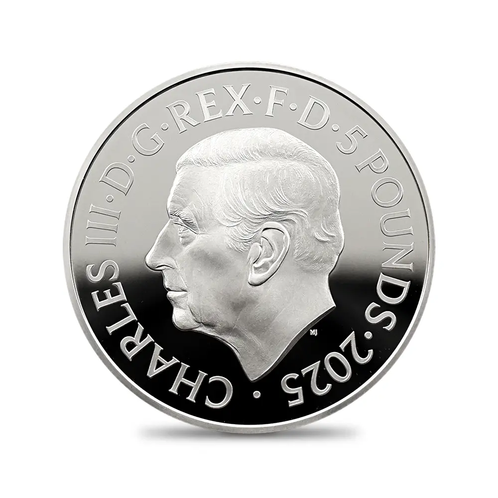 モダンコイン3:5973 2025 チャールズ3世 プリンセスロイヤル・アン王女 誕生75周年記念 5ポンドプルーフ銀貨 未鑑定 箱付き