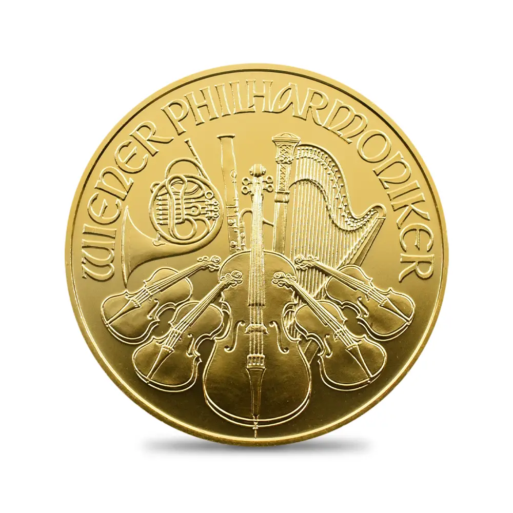 地金型2：3924 オーストリア 2014 ウィーンフィル 100ユーロ 1オンス 金貨 【1枚】 (コインケース付き)