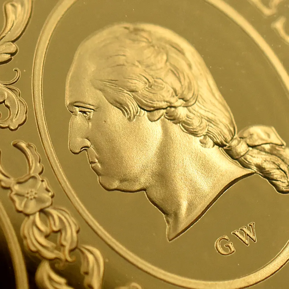 モダンコイン12：6601 2025 チャールズ3世 アメリカ独立戦争250周年 ジョージ3世＆ジョージ・ワシントン 100ポンド1オンス金貨 ファーストリリース NGC PF70UC 箱付き