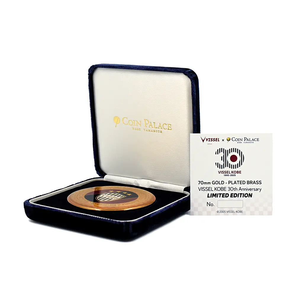 メダル7：6119 2025 ヴィッセル神戸30周年記念 真鍮メダル 金メッキカラー仕上げ 未鑑定【ご予約承り品】