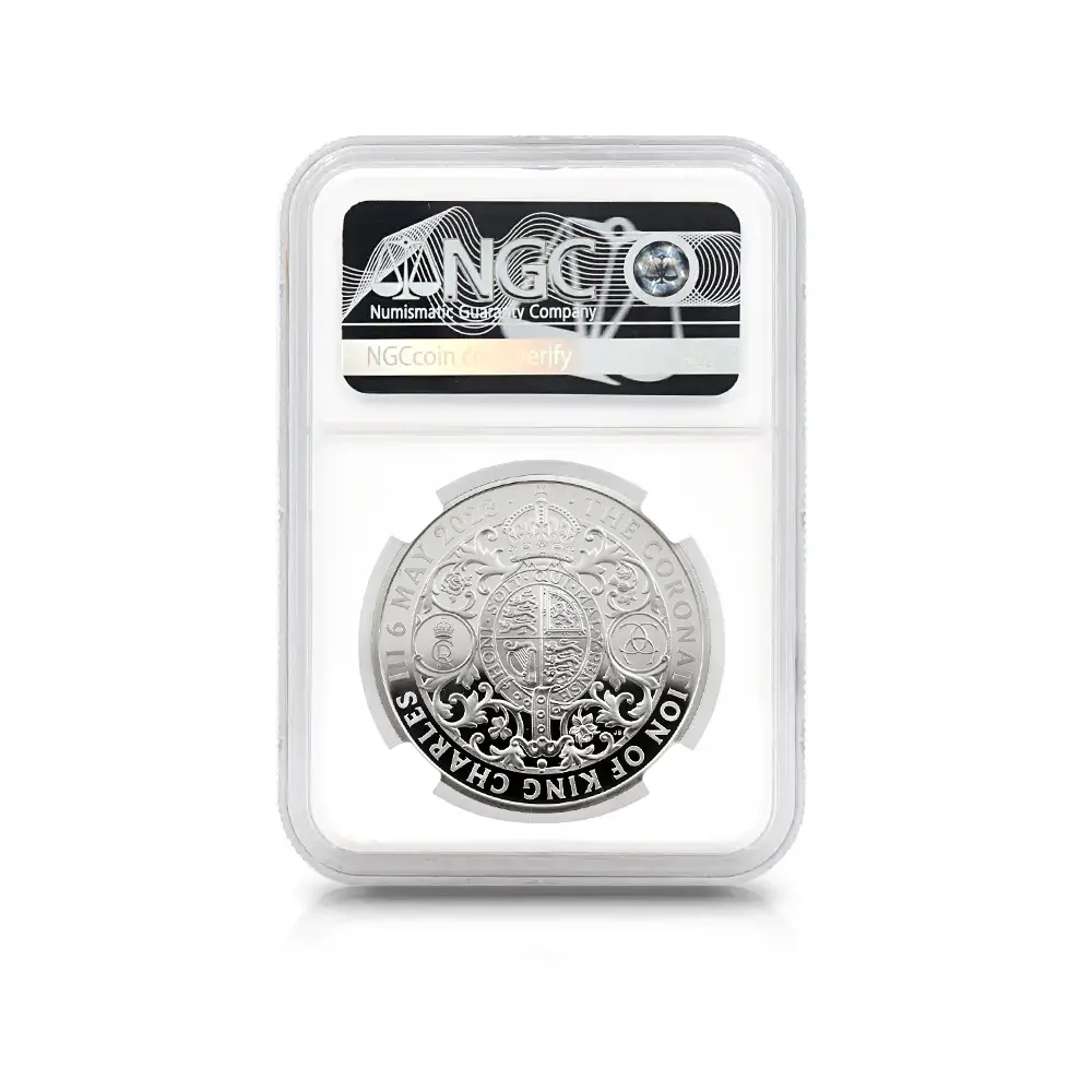 モダンコイン9：6605 2023 チャールズ3世 「第1肖像」発行記念 2ポンド1オンス銀貨2枚セット マーティン・ジェニングス氏直筆サイン入り NGC PF70UC 箱付き