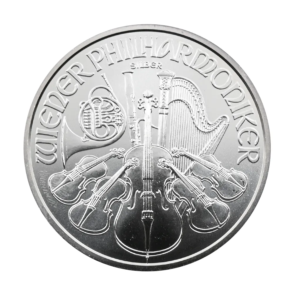 地金型s2：3959 オーストリア 2016 ウィーンフィル 150ユーロ 1オンス 銀貨 【1枚】 (コインケース付き)