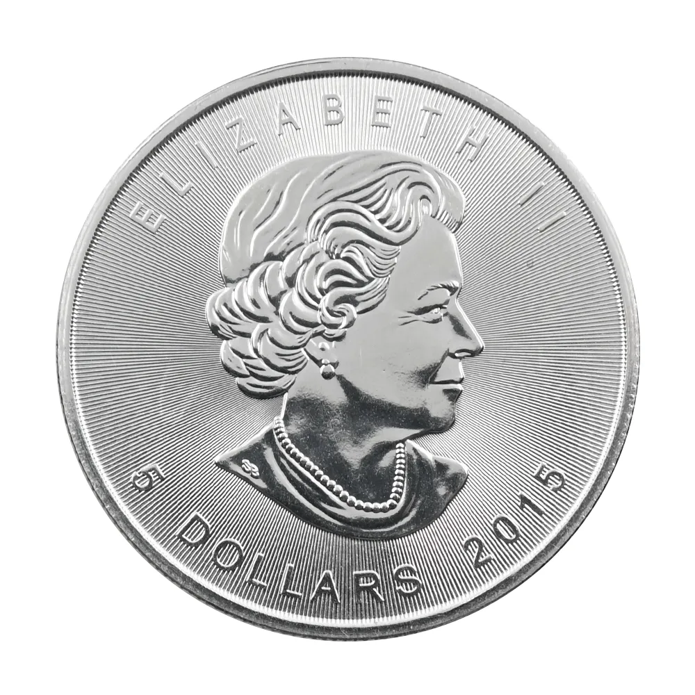 地金型3：3275 カナダ 2015 メイプルリーフ 5ドル 1オンス 銀貨 【1枚】 (ブリスターパック付き)