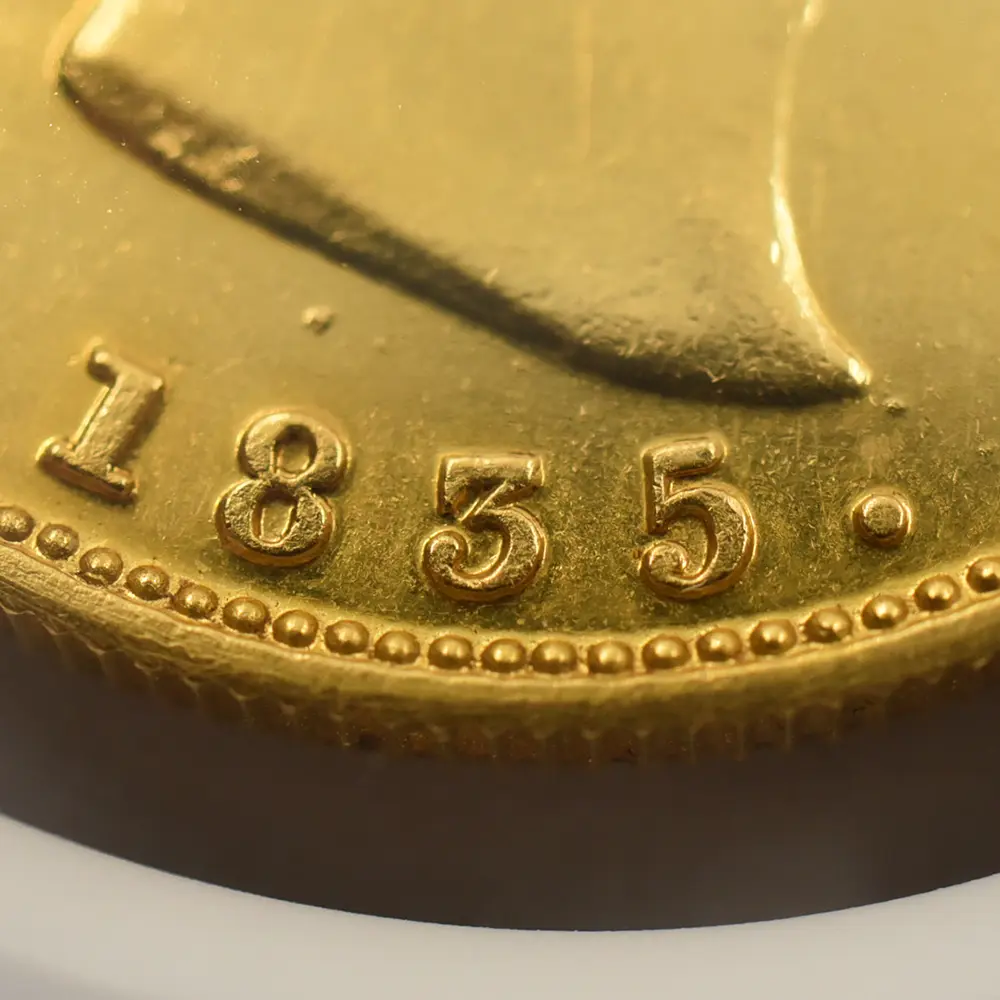 アンティークコイン9：5222 英領インド 1835C ウィリアム4世 2モハール金貨 リストライク NGC PF61 S&W-1.4
