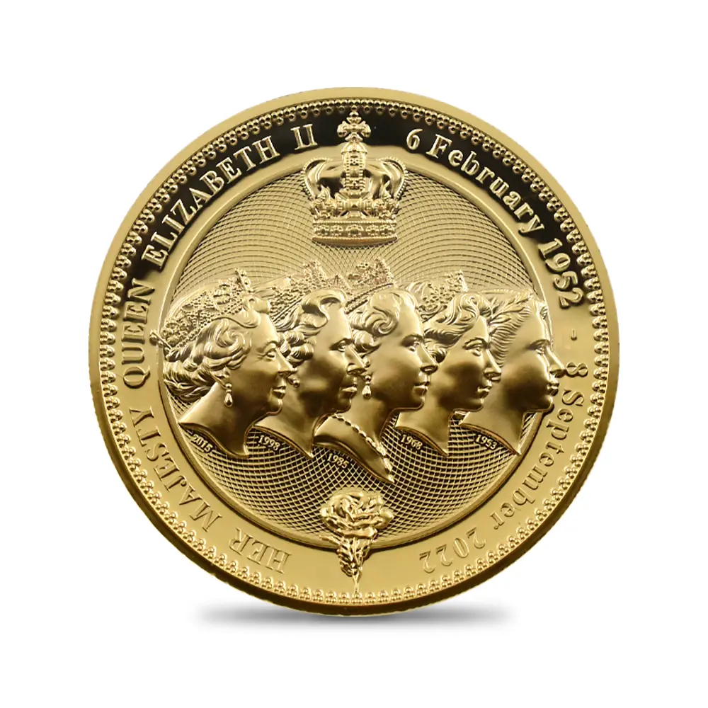 モダンコイン2:6612 ニウエ 2025 チャールズ3世 女王エリザベス2世追悼記念 ハイレリーフ 1ドル金メッキ銅貨 ファーストリリース NGC PF69UC