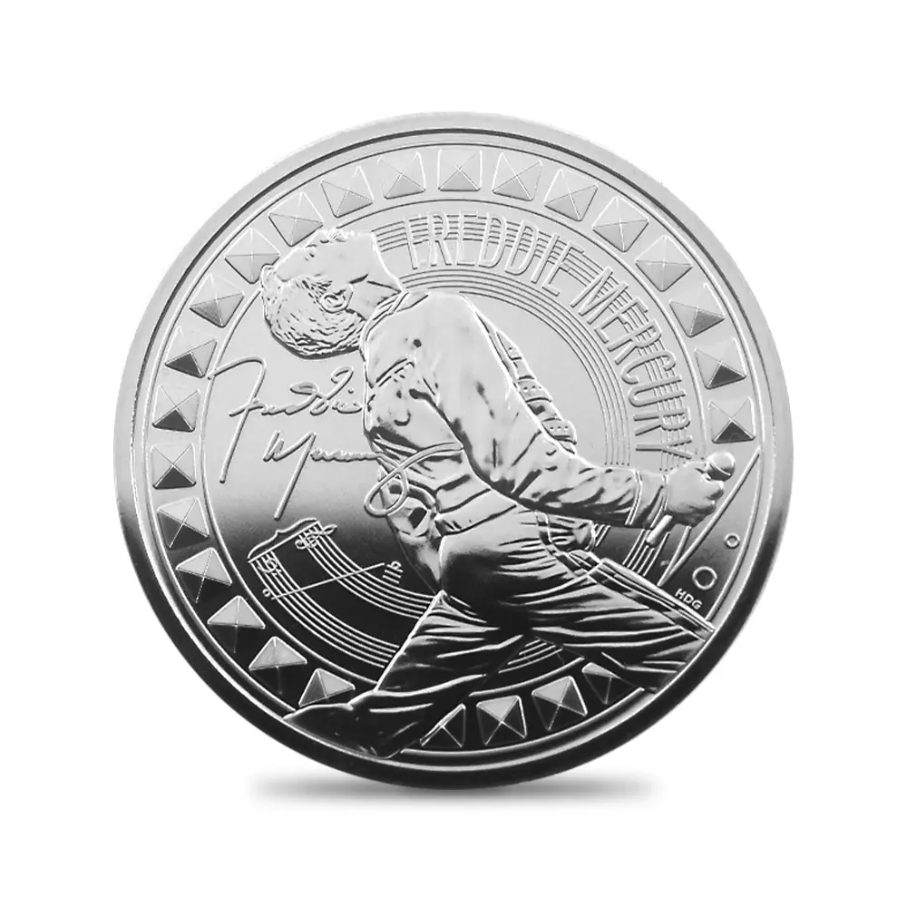 モダンコイン2：6537 2025 チャールズ3世 ミュージックレジェンド第12弾 フレディ・マーキュリー 5ポンドBU白銅貨 未鑑定 パッケージ付き