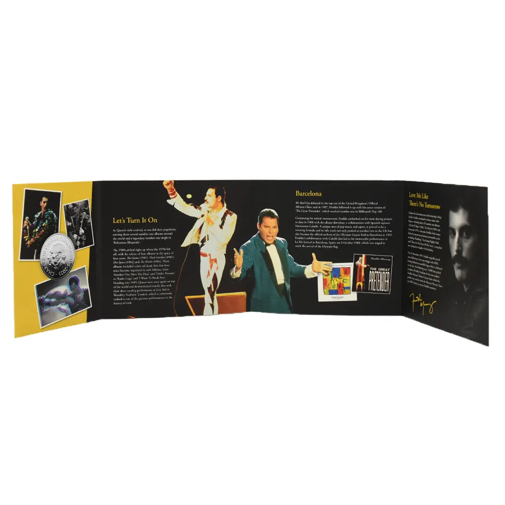 モダンコイン5：6537 2025 チャールズ3世 ミュージックレジェンド第12弾 フレディ・マーキュリー 5ポンドBU白銅貨 未鑑定 パッケージ付き