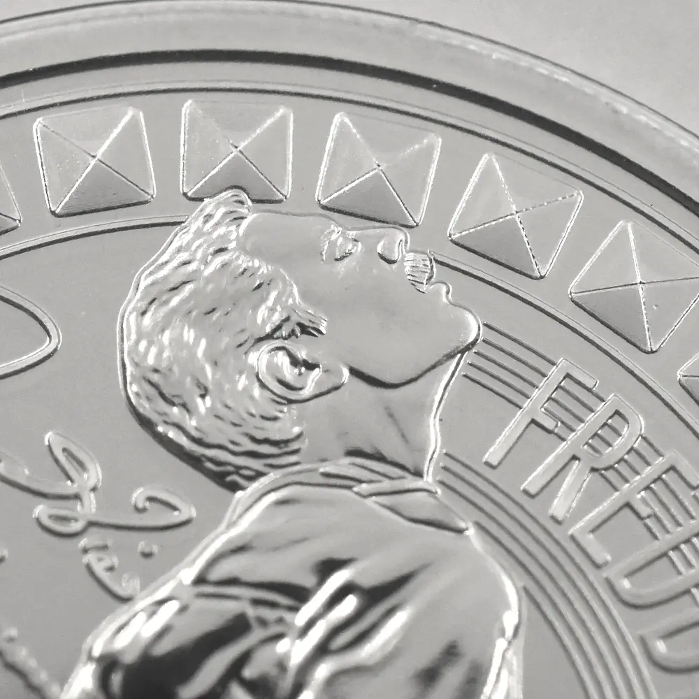 モダンコイン7：6537 2025 チャールズ3世 ミュージックレジェンド第12弾 フレディ・マーキュリー 5ポンドBU白銅貨 未鑑定 パッケージ付き