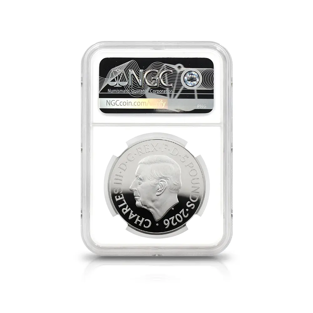モダンコイン5:6619 2026 チャールズ3世 エリザベス2世のコイン肖像シリーズ 第一弾 ヤングヤングエリザベス 5ポンド銀貨 発行即日鑑定品 NGC PF69UC 箱付き