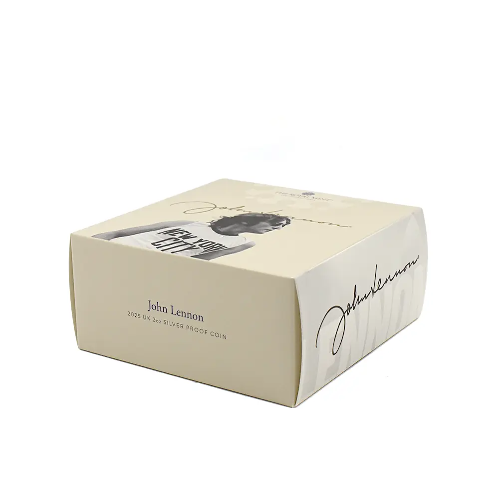モダンコイン6:6615 2025 チャールズ3世 ミュージックレジェンド第10弾 ジョン・レノン 5ポンド2オンス銀貨 NGC PF70UC 箱付き