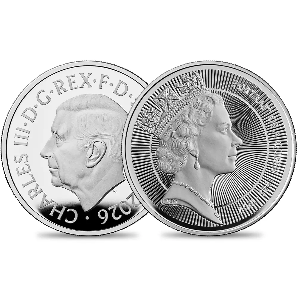 モダンコイン1:6623 【未鑑定+鑑定オプション付き】2026 チャールズ3世 エリザベス2世のコイン肖像シリーズ 第三弾 ミドルエリザベス 5ポンドプルーフ銀貨 未鑑定 箱付き【ご予約承り品・納期約半年】