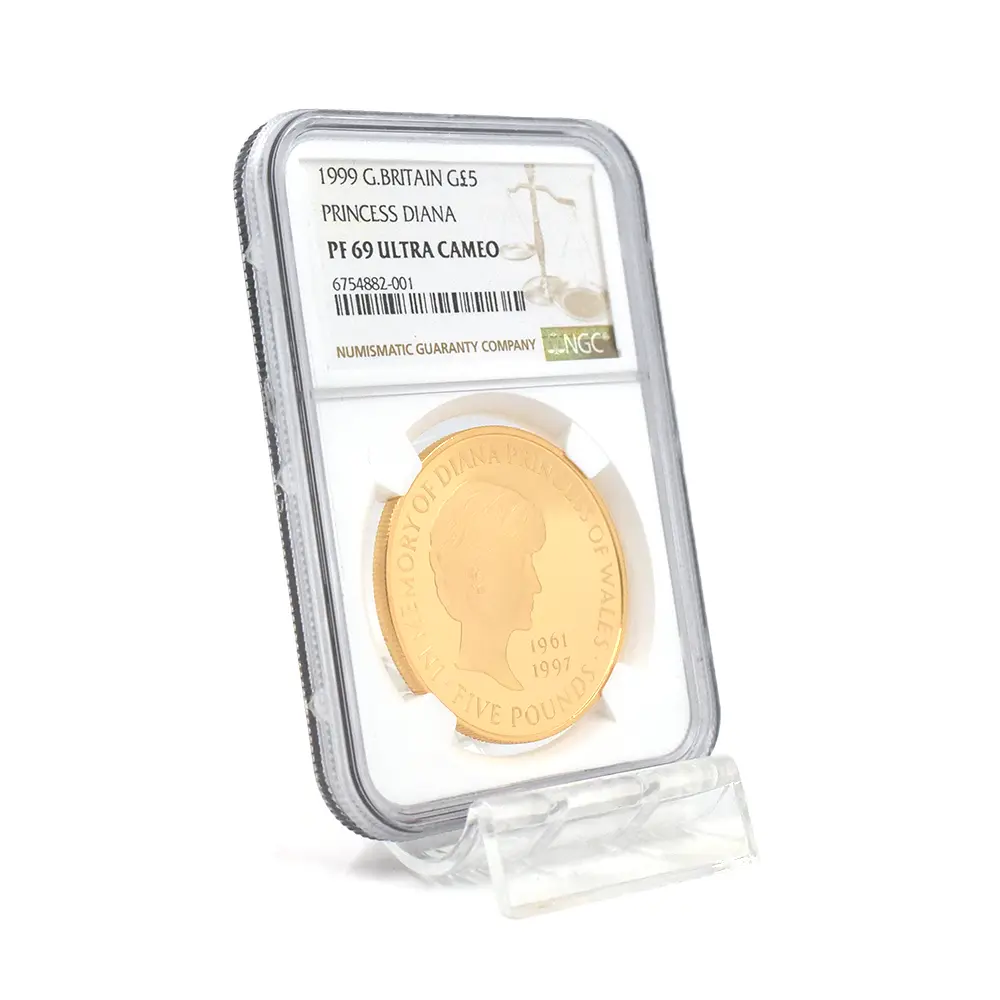 モダンコイン6：6629 1999 エリザベス2世 ダイアナ妃追悼記念 5ポンド金貨 NGC PF69UC