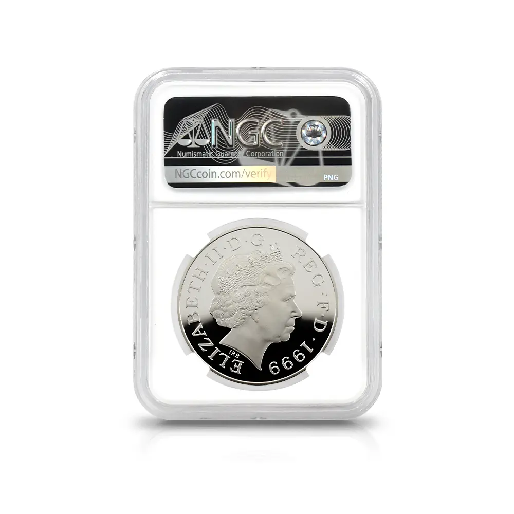 モダンコイン5:6631 1999 エリザベス2世 ダイアナ妃追悼記念 5ポンド銀貨 NGC PF69UC 箱付き(外箱なし)
