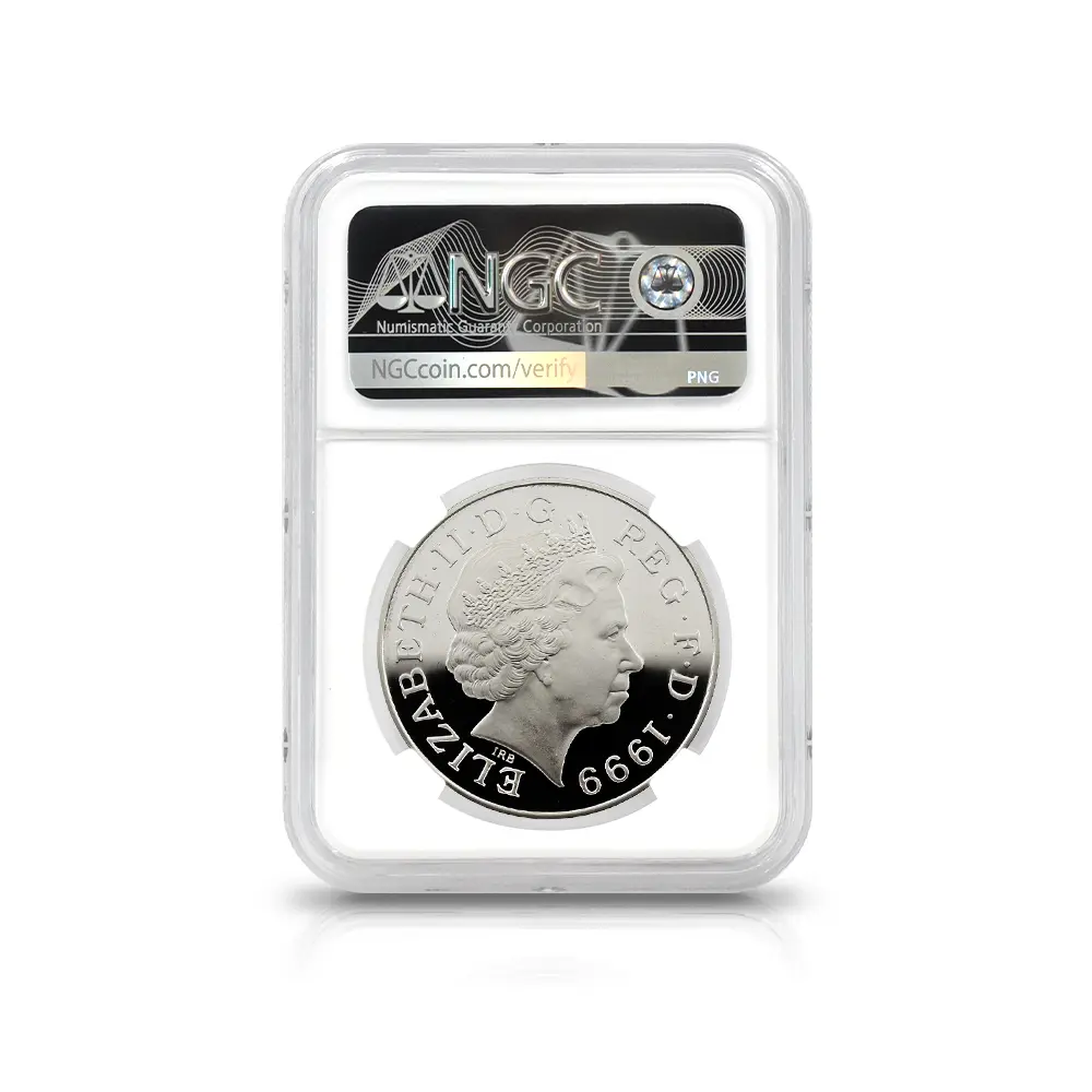 モダンコイン5:6632 1999 エリザベス2世 ダイアナ妃追悼記念 5ポンド銀貨 NGC PF69UC 箱付き