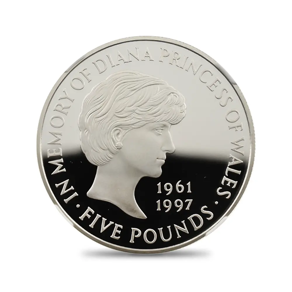 モダンコイン2:6633 1999 エリザベス2世 ダイアナ妃追悼記念 5ポンド銀貨 NGC PF69UC 箱付き