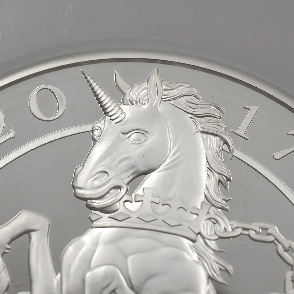 モダンコイン6:6636 2017 エリザベス2世 クイーンズビースト スコットランドのユニコーン 10ポンド5オンス 銀貨 ファースト 250 ストラック NGC PF70UC