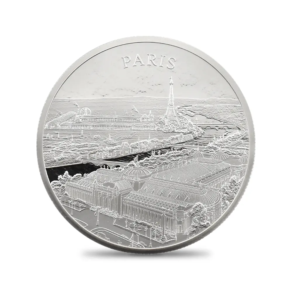 モダンコイン2:6639 2024 チャールズ3世 都市景観シリーズ第3弾 パリ5ポンド2オンス銀貨 発行即日鑑定品 NGC PF70UC 箱付き