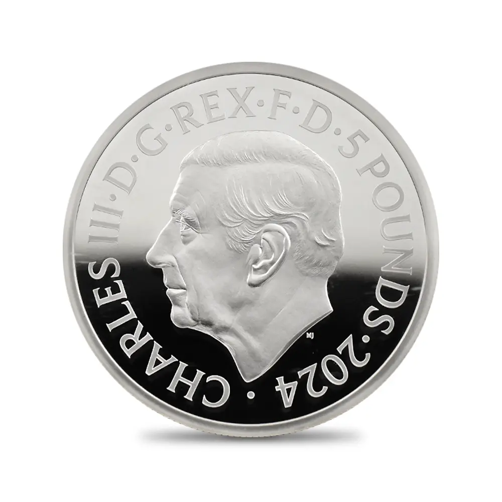 モダンコイン3:6639 2024 チャールズ3世 都市景観シリーズ第3弾 パリ5ポンド2オンス銀貨 発行即日鑑定品 NGC PF70UC 箱付き