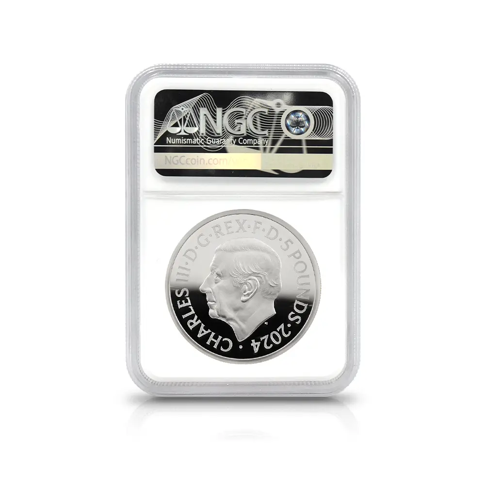 モダンコイン5:6639 2024 チャールズ3世 都市景観シリーズ第3弾 パリ5ポンド2オンス銀貨 発行即日鑑定品 NGC PF70UC 箱付き