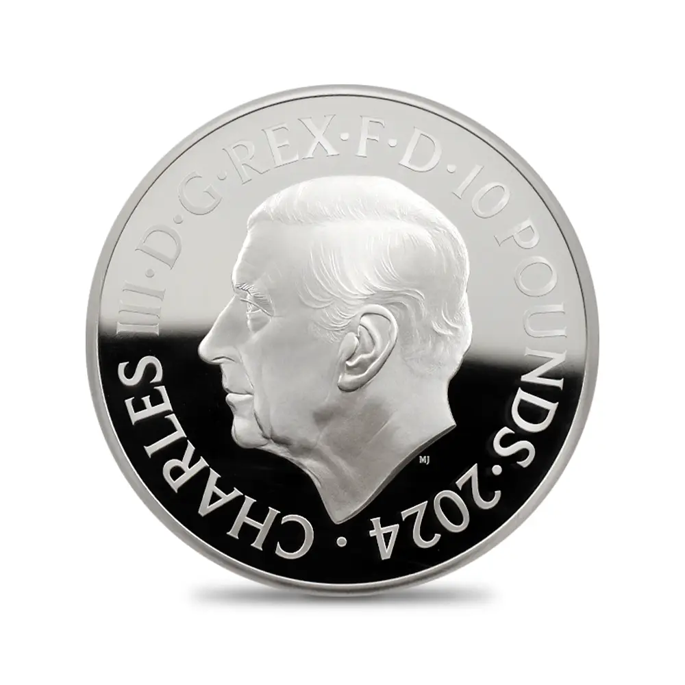 モダンコイン3:6640 2024 チャールズ3世 都市景観シリーズ第3弾 パリ10ポンド5オンス銀貨 発行即日鑑定品 NGC PF70UC 箱付き