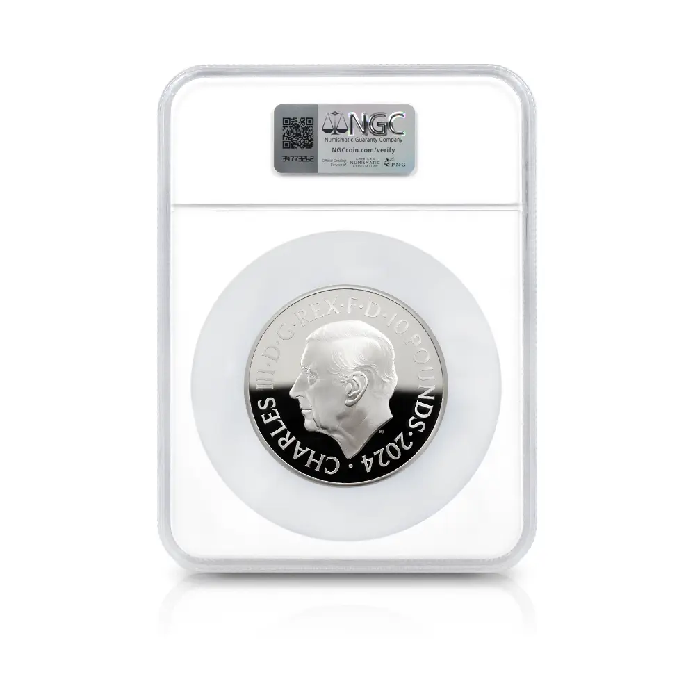 モダンコイン5:6640 2024 チャールズ3世 都市景観シリーズ第3弾 パリ10ポンド5オンス銀貨 発行即日鑑定品 NGC PF70UC 箱付き