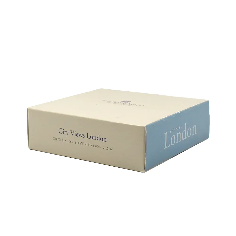 モダンコイン6:6641 2022 エリザベス2世 都市景観シリーズ第1弾 ロンドン 5ポンド2オンス銀貨 発行即日鑑定品 NGC PF70UC 箱付き