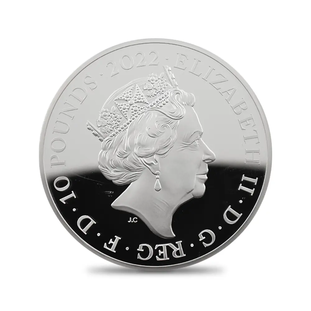 モダンコイン3:6642 2022 エリザベス2世 都市景観シリーズ第1弾 ロンドン 10ポンド5オンス銀貨 発行即日鑑定品 NGC PF70UC 箱付き
