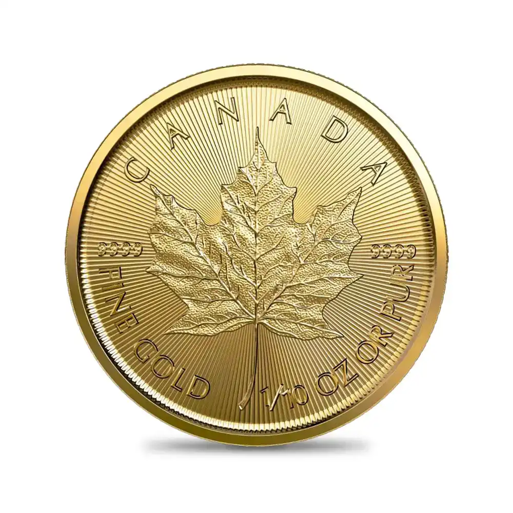 地金型2：2500 カナダ 2022 メイプルリーフ 5ドル 1/10オンス 金貨 【1枚】