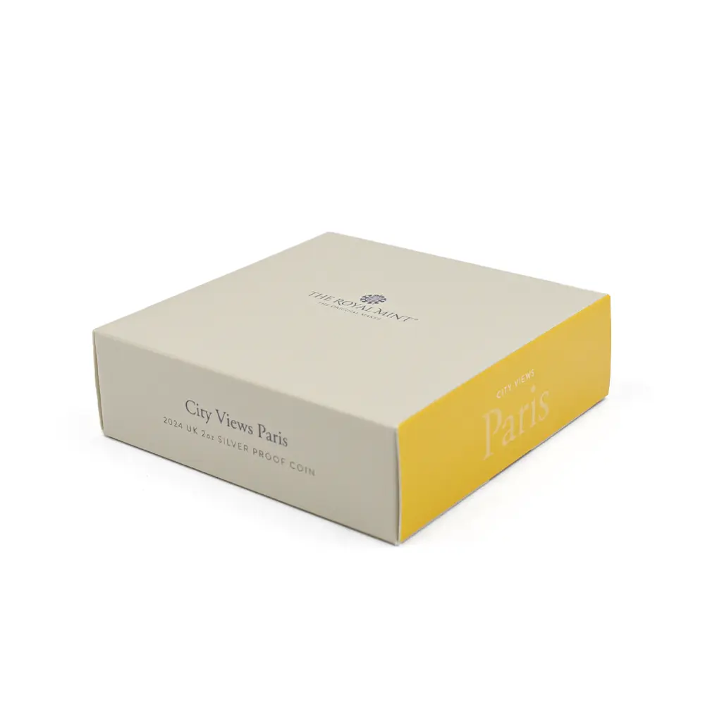モダンコイン6：6645 2024 チャールズ3世 都市景観シリーズ第3弾 パリ 5ポンド2オンス銀貨 発行即日鑑定品 NGC PF70UC 箱付き