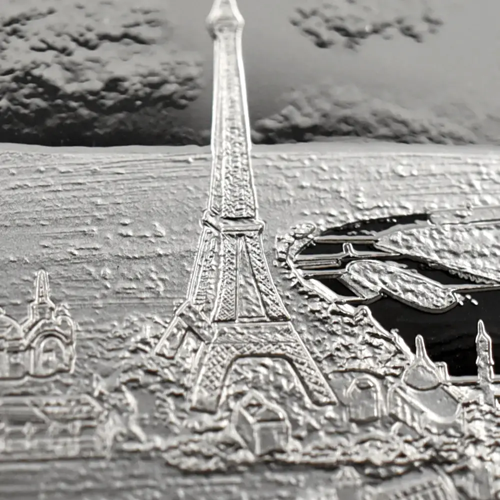 モダンコイン9：6645 2024 チャールズ3世 都市景観シリーズ第3弾 パリ 5ポンド2オンス銀貨 発行即日鑑定品 NGC PF70UC 箱付き