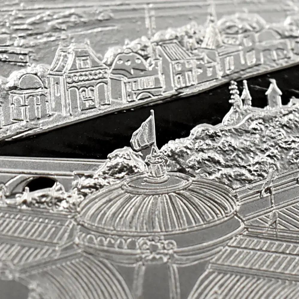 モダンコイン11：6645 2024 チャールズ3世 都市景観シリーズ第3弾 パリ 5ポンド2オンス銀貨 発行即日鑑定品 NGC PF70UC 箱付き